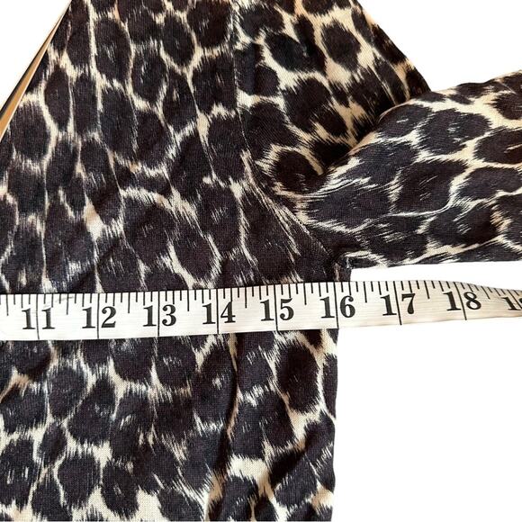 NWT BOSS Flippie Wool Top Beige Black Animal Print Hugo Boss Knit Sweater S - Picture 6 of 11